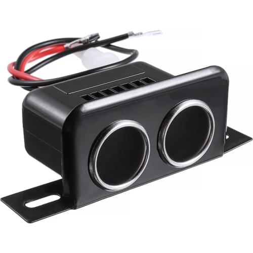 New 12V Motorcycle Cigarette Double Socket Black High Quality Twin Lighter Dual Socket Plug Power Adapter For Car Motorbike Boat