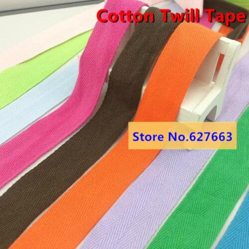 Free shipping ! 3cm COLOR herringbone/ twill cotton tape/Cotton webbing 50meters/lot