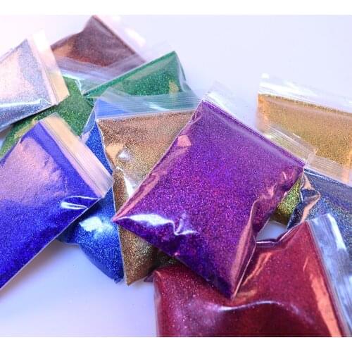 50G Holographic Nail Art Glitter Powder Shining Laser Fine Nail Glitter Sequins Dust For Polish DIY Decorations Tips Manicure