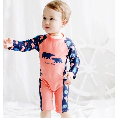 Kids Fashion UPF 50+ Swimwear one piece shorty swimming suit for 3-10 years Children