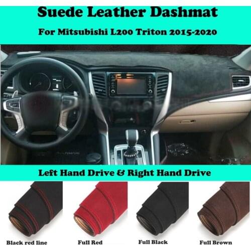 For Mitsubishi L200 Triton 2015-2020 Suede Leather Dashmat Dashboard Cover Pad Dash Mat Car-Styling Carpet Accessories LHD RHD
