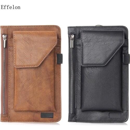 NEW Multi-function Double Pouch &Wallet for Iphone 6 7 Plus Belt Pouch Holster for 5.5'' Smartphone Belt Pouch with Pen Holder
