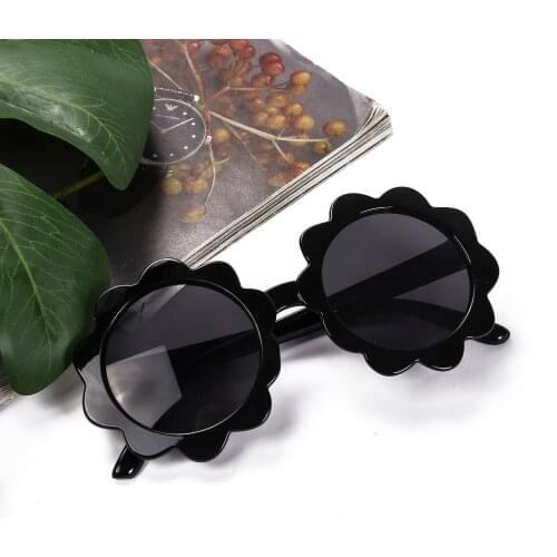 FOCUSNORM Fashion Infant Kids Girls Boys Sunglasses 7 Colors Solid Stylish Round Flower Shape Beach Sunglasses