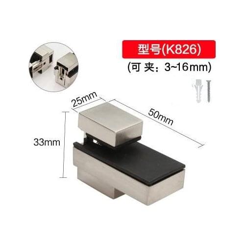 FUMAO Glass board long mouth arc chin Zinc Alloy Glass Clamps chrome finished Shelves Support Bracket Clips For 3 to 22mm