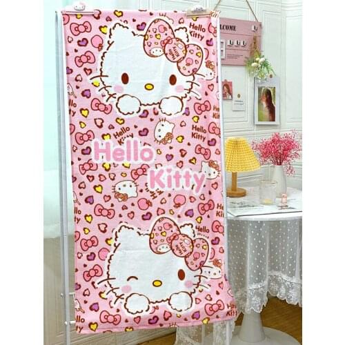 120x60cm Sanrio Hello Kitty Girl Cartoon Bath Towel Cotton Bath Towel My Melody Beach Towel Wrap Towel Cover Blanket