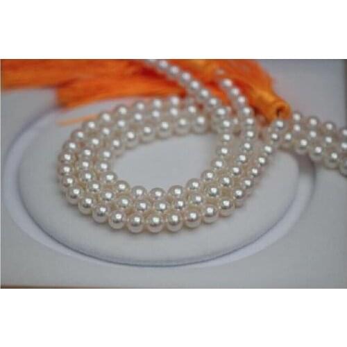Beautiful Genuine AAA+ 11-12mm Natural south sea white pearl necklace good luster 49"plated
