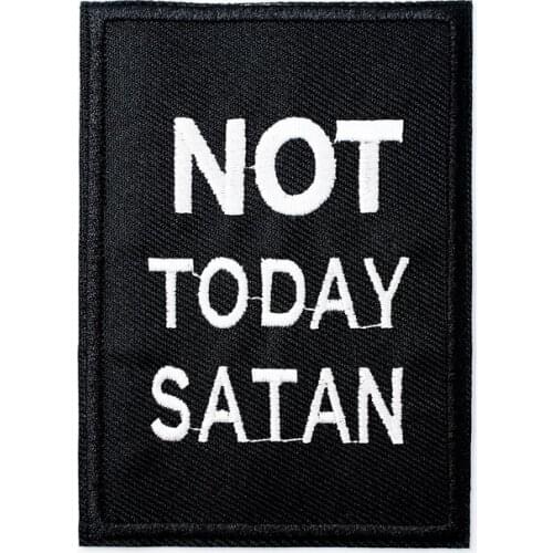 NO TODAY.. Size:7.1X10.4cm Cloth Patch Badge Embroidered Cute Badges Abstract Iron On Kids Patches For Clothes Stickers