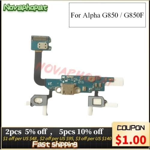 Novaphopat For Samsung Galaxy Alpha G850 / G850F Micro USB Charging Dock Port Charger Plug Flex Cable Microphone Board