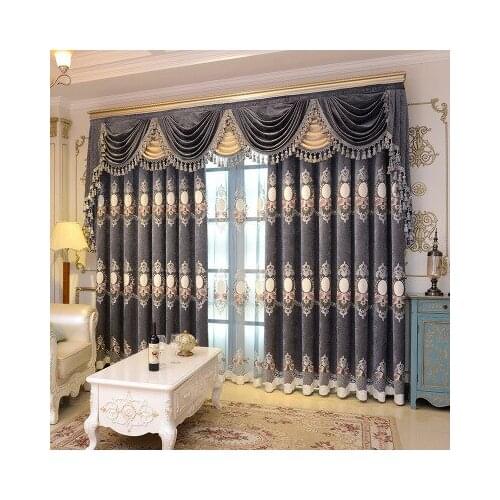 New chenille European water soluble embroidery curtain fabric living room bedroom balcony curtain