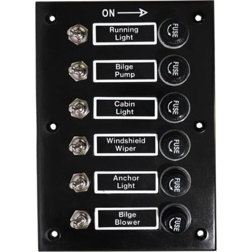 12V 24V 5A Car Switch Panel Toggle Switch Panel 6 Gang Marine Boat Accessories For Yatch RV Camper Motor Home SUV Bus Trailer