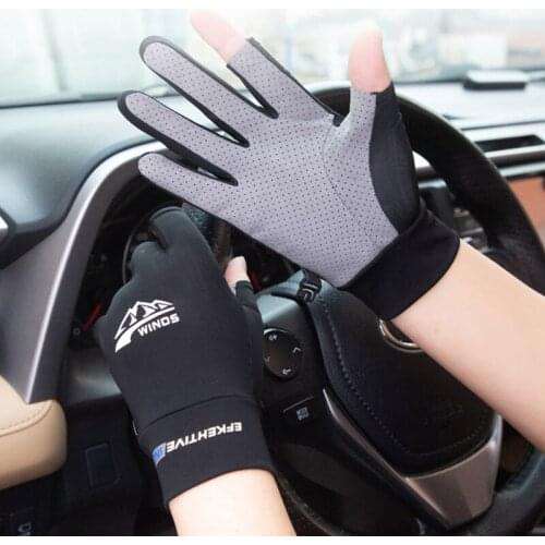 Summer Ice Silk Light Gloves Thin For Men Sports Cycling Run Fitness Driving Outdoors Fishing Women Non-Slip Touch Screen Gloves