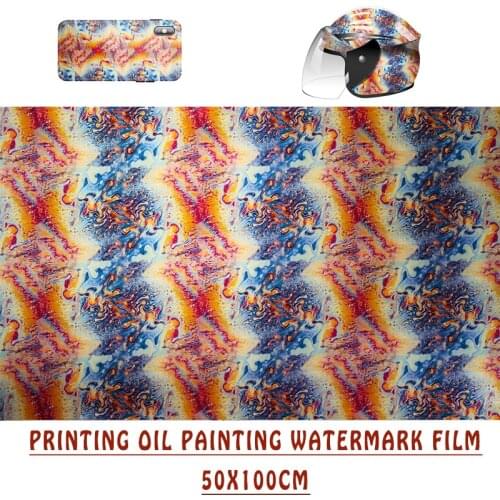 1Pc Water Transfer Film 0.5*1m PVC Dipping Hydrographics Film Water Transfer Printing Oil Slick Graffiti For Auto Accessories
