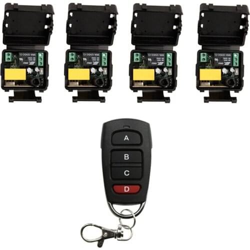 RF mini Wireless Remote Control AC 220 V 1 channel 4 Receiver & 1 transmitter effective distance 50m