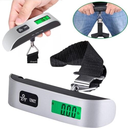 Handled Digital Weighing Steelyard Mini Luggage Scale for Fishing Travel Suitcase Electronic Hanging Hook Scale Kitchen Tool