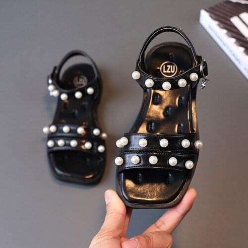 Princess Girl Sandal Summer Elegant Little Girl Shoes 2021 Kids ChildrenS Beach Fashion Pearl Sandals 3 5 6 7 8 9 10 11 12 Year