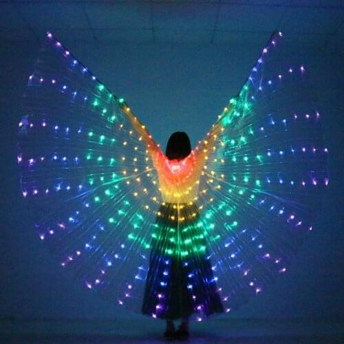 LED Dance Wings Butterfly Glow Dance Halloween Color Fluorescent Show Christmas Belly Dance Wings No Sticks