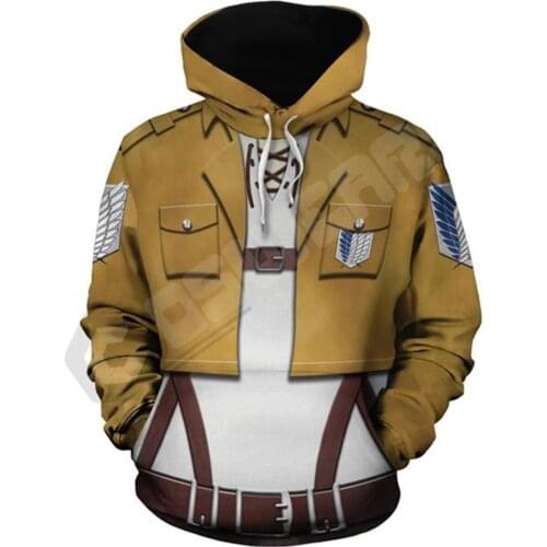 Attack on Titan Cosplay Hoodie 3D Print Hoodies Men Women Sweatshirts Fashion Clothes Pullover