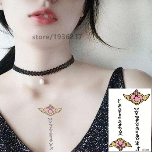 Nu-TATY Waterproof Temporary Tattoo Sticker 5 set Interesting style Net red cartoon lovely girl cherry magic wand magic words