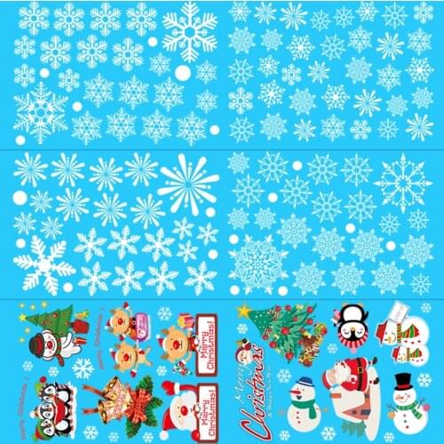 2021 New Year 1set Christmas Window Sticker Pattern Xmas Noel Gifts Christmas Decorations for Home Ornaments 2020 Navidad Decor