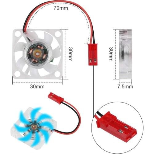 2pcs Raspberry Pi 4 Fan, Raspberry Pi DC Brushless CPU LED Cooling Fan 30mm 3010 Fan Cooler for Raspberry Pi Model B 3B + 2B