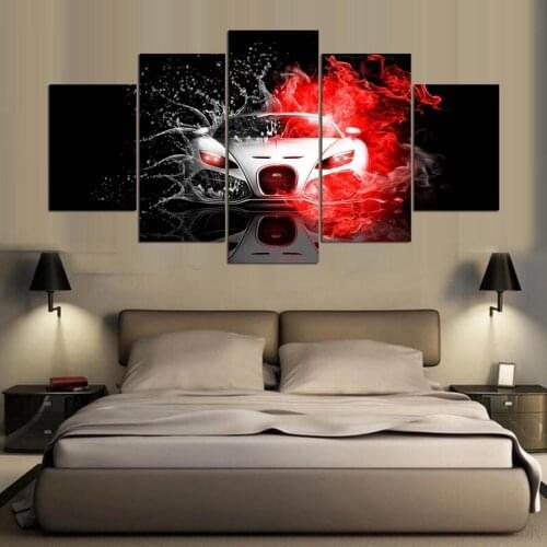 5 pieces of hd contemporary sitting room wall decoration home decoration car and passion print canvas wall art images