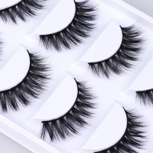 5pcs/lot 100% handmade mink fur false eyelash 3D strip mink lashes thick fake faux eyelashes Makeup beauty False Eyelashes
