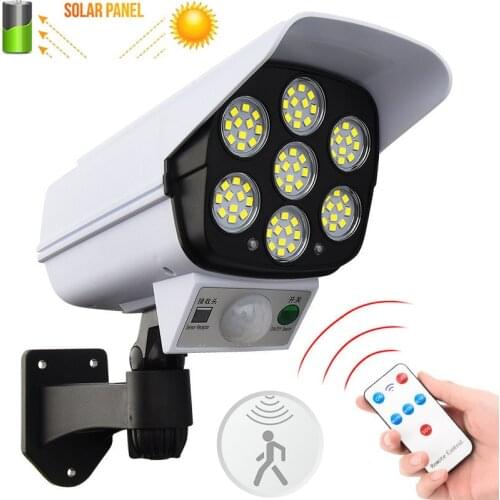77 LED PIR Motion sensor LED Solar Light Bulb Outdoor Solar Wall Lamp Remote Waterproof Surveillance Camera for Garden