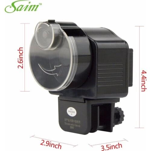 4.4" Saim Pet Feeder Battery-Operated Automatic Fish Feeder Feeding Device Auto Timer Feeder for Fish Tank Aquarium Accessories