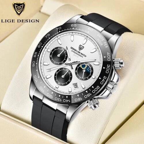 LIGE 2021 Top Brand Sport Luminous Watches Stainless Steel Fashion Luxury Waterproof Quartz Watch For Men Relojes Wristwatches