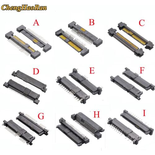 ChengHaoRan SAS 29Pin Male/Female Connector 180degree Double Row Plug With Positioning Column SATA Connector Socket