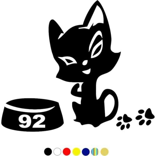 CS-533#10.3*12cm Cats, cats Kitty on the gas tank funny car sticker and decal white/black vinyl auto car stickers