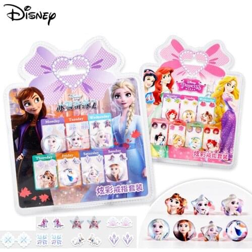 Disney Princess Elsa Sofia Girl Toys Frozen 2 Disney Jewelry Ring Earrings Toys for Girls Frozen Toys Disney Christmas