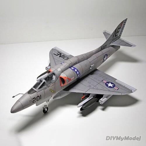 DIYMyModeI1: 33 US A-4 skyhawk attack aircraft DIY Handcraft Paper Model KIT Handmade Toy Puzzles Gift Movie props