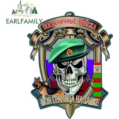 EARLFAMILY 13cm x 10.4cm Cartoon Soldier Skull Stickers Funny Cool Decoration Rear Windshield Bumper Vinyl Laptop Decals