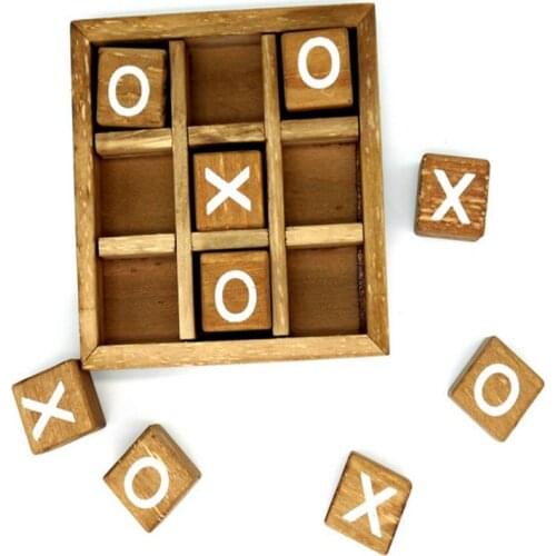1pc XO Interaction Game Board Chess Developing Intelligent Puzzle Game Educational Toys Wood Board Game Toy Leisure