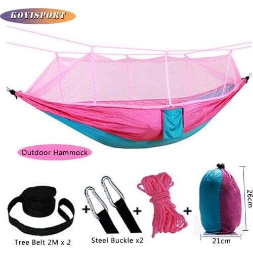 Swing Hanging Rattan Outdoor Foldable Double Hammock Camping Hammock With Mosquito Net