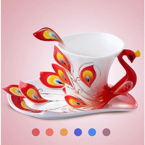Friends blessing coffee cup set ceramic bone china cup cup European creative English afternoon tea red