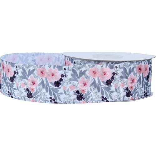 FLRA Ribbon (50yards/lot) Home decoration flower printed grosgrain ribbons