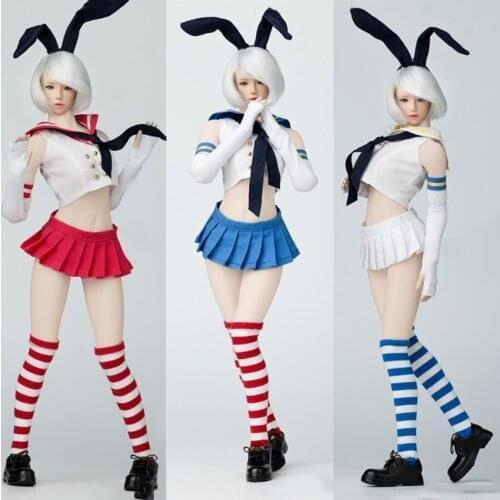 MM013 Cosplay 4 Colors 1/6 Sexy Female Figure Clothing Two-dimensional Sailor Suit Rabbit Ear for 12inches Action Figure Seamles