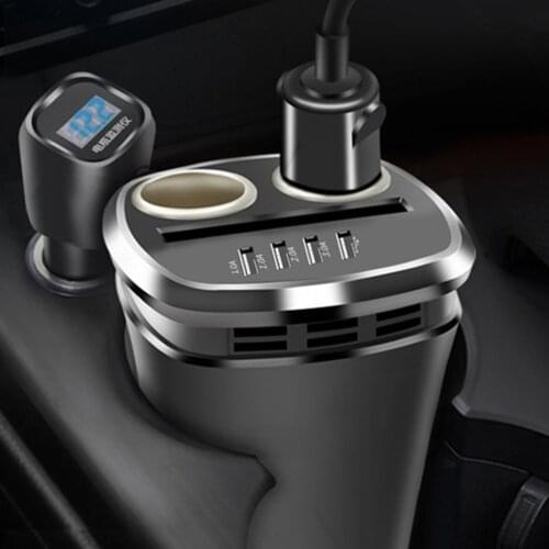 1 To 2 12v-24v multifunctional cup type car charger, car cigarette lighter socket, splitter plug,suitable for phone GPS splitter