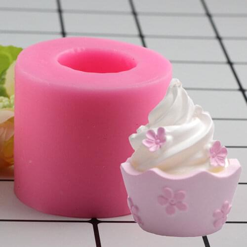 Mujiang 3D Cupcake Design Silicone Mold Candle Soap Clay Molds Baby Party Fondant Cake Decorating Tools Chocolate Candy Moulds