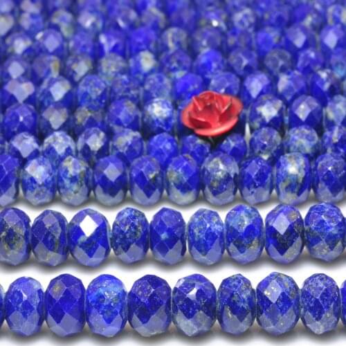 Natural Lapis Lazuli Faceted Rondelle Loose Beads Gemstones Wholesale Jewelry Making Stuff Semi Precious Stone Loose Gemst