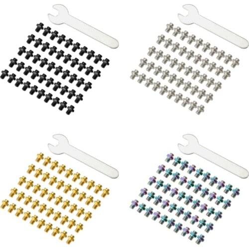 094C 50 Pcs Skid Proof Road Mountain Bike Pedal Anti-slip Screws with Wrench , Downhill Bike Screws，Diamond Grade