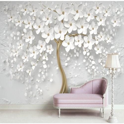 Custom Mural Wallpaper Simple Style Hand-Painted Flowers Series Bedroom Living Room TV Background Wall Painting