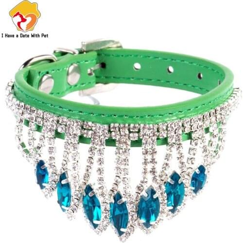 Dropshipping Luxury Gem Pet Collar Necklace For Cat Small Dog Puppy Collars Chihuahua Party Decoration Accessories Pet supplies