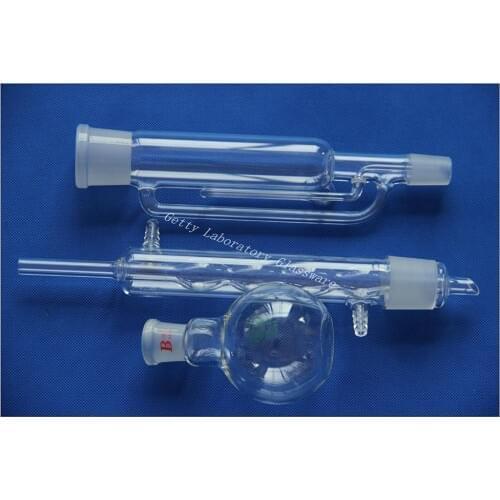 2000ml Glass soxhlet extractor, bottom joint 24/29, condenser and extractor body, with 2000ml flask