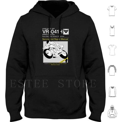 Cyclone Repair And Service Hoodie Long Sleeve Cyclone Macross Anime Cartoon Motorcycle Bike Armor Mecha Robot Machine
