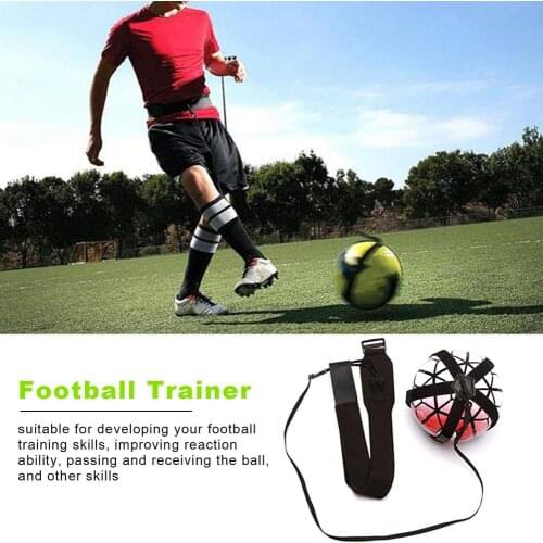 Soccer Trainer Football Kick Throw Solo Practice Training Aid Control Skills Adjustable Equipment Ball Gift Soccer Practice