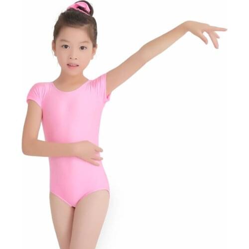 Summer Ballet Leotards For Toddler Dance Practice Clothes Short Sleeve Girls Leotards Lycra Gymnastics Leotards Biketard Child