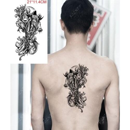 Waterproof Temporary Tattoo Stickers Black Angel Cross Back Arm Leg Back Fake Tatto Flash Tatoo Art for Women Men
